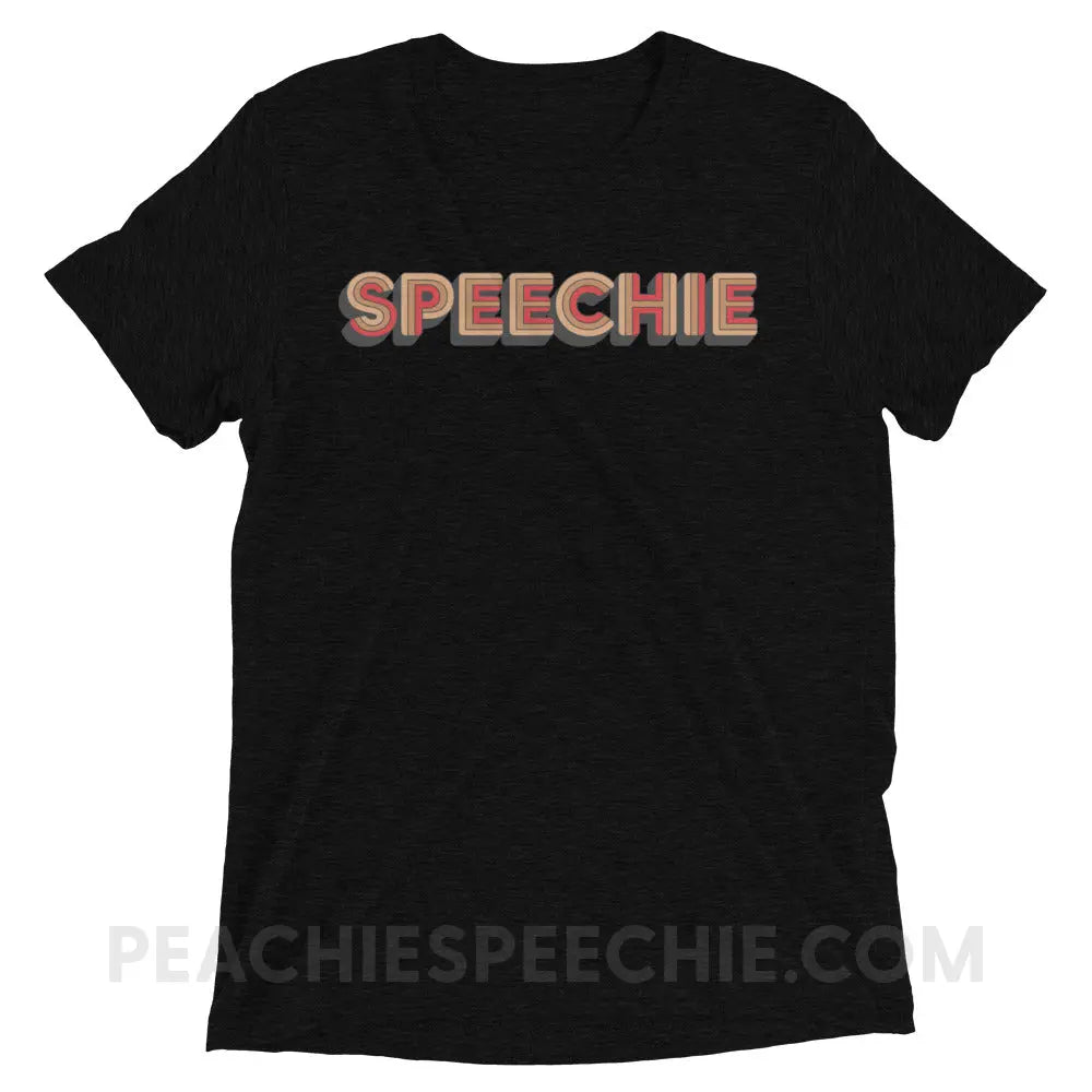 Retro Speechie Tri-Blend Tee - Solid Black Triblend / XS - peachiespeechie.com