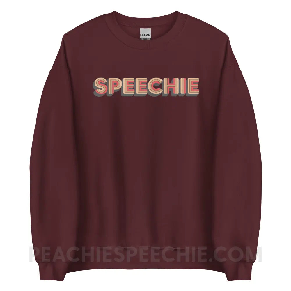 Retro Speechie Classic Sweatshirt - Maroon / S peachiespeechie.com