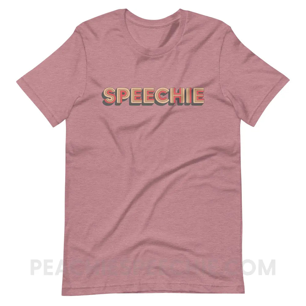 Retro Speechie Premium Soft Tee - Heather Orchid / S - peachiespeechie.com
