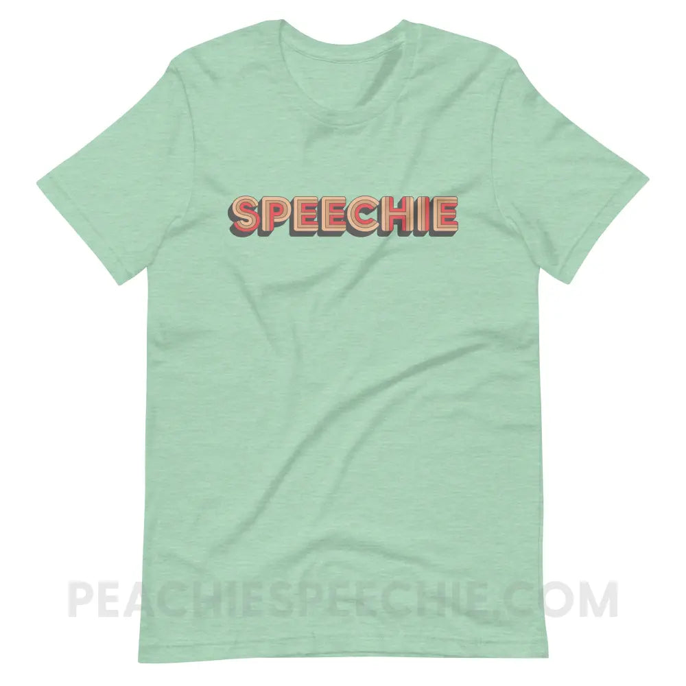 Retro Speechie Premium Soft Tee - Heather Prism Mint / XS - peachiespeechie.com