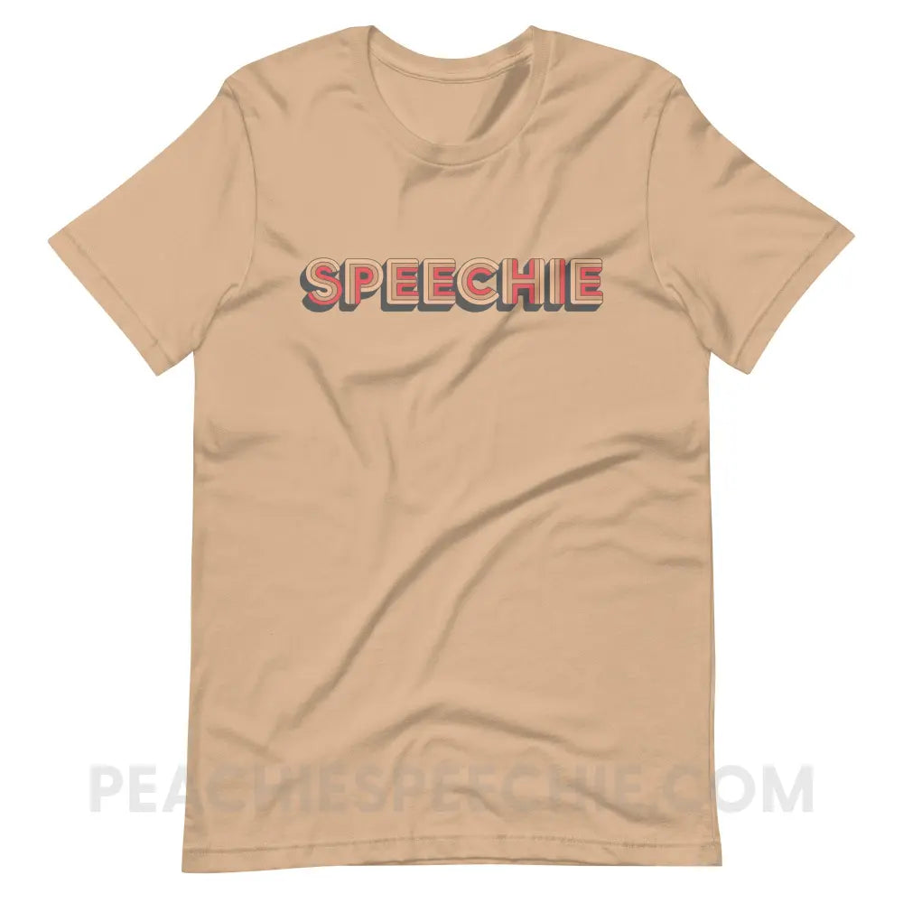 Retro Speechie Premium Soft Tee - Tan / XS - peachiespeechie.com