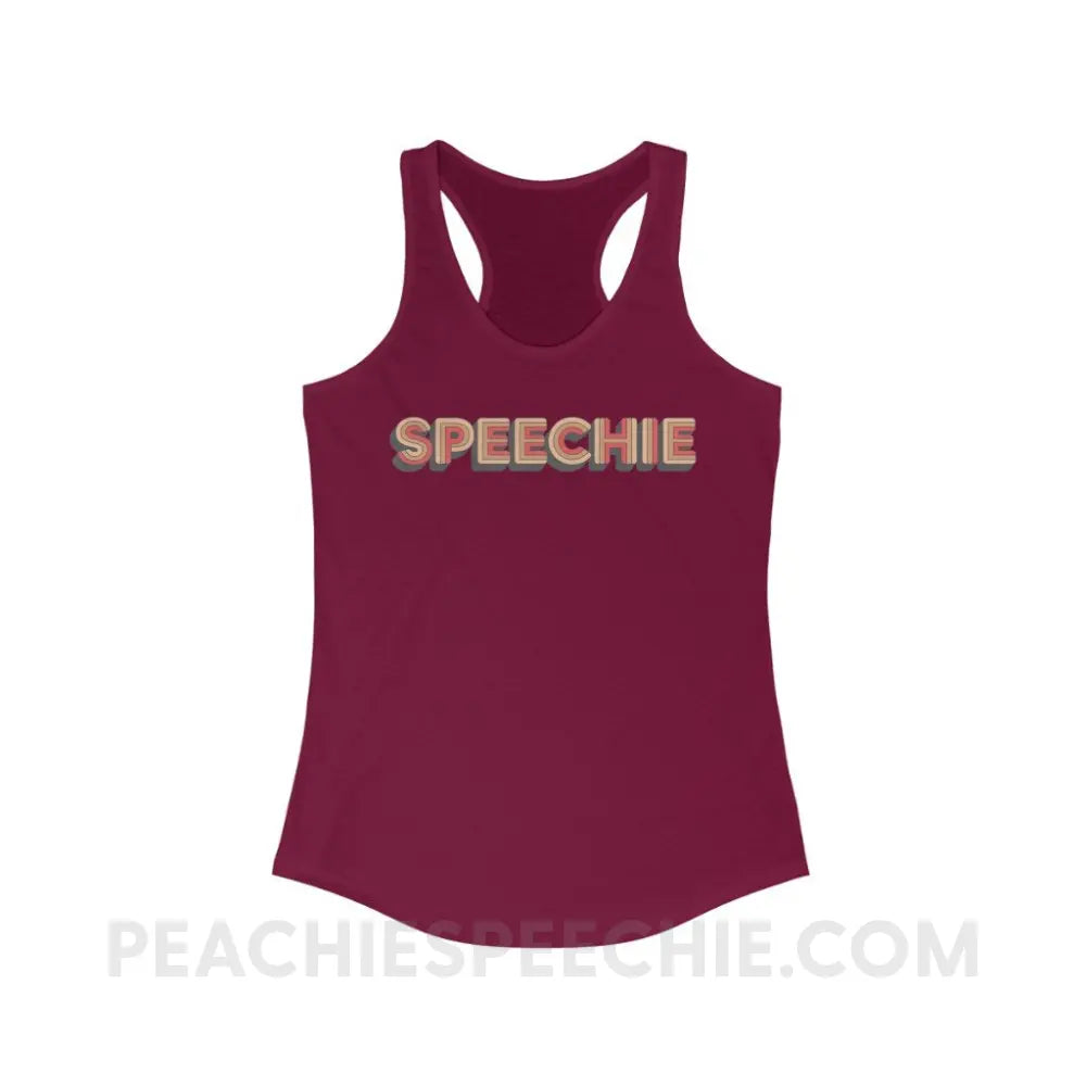 Retro Speechie Superfly Racerback - Solid Cardinal Red / XS - Tank Top peachiespeechie.com