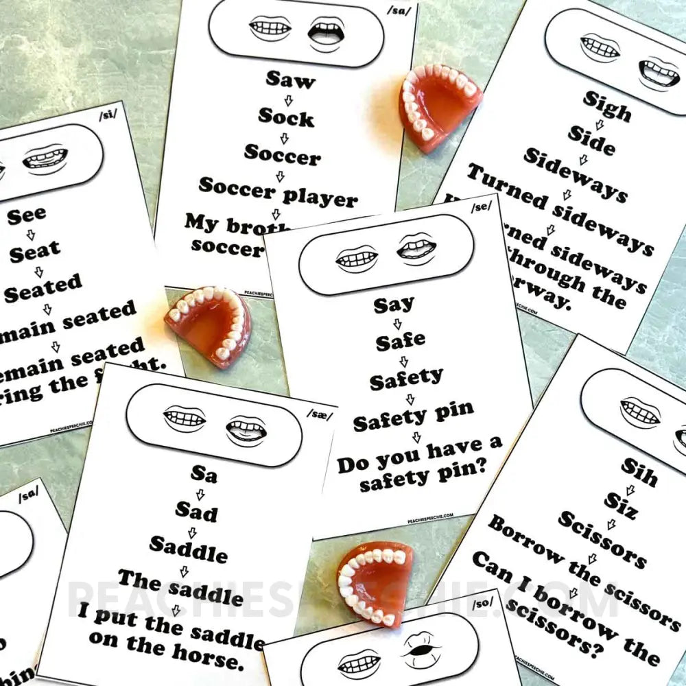 S Sound Chaining for Speech Therapy - Materials peachiespeechie.com