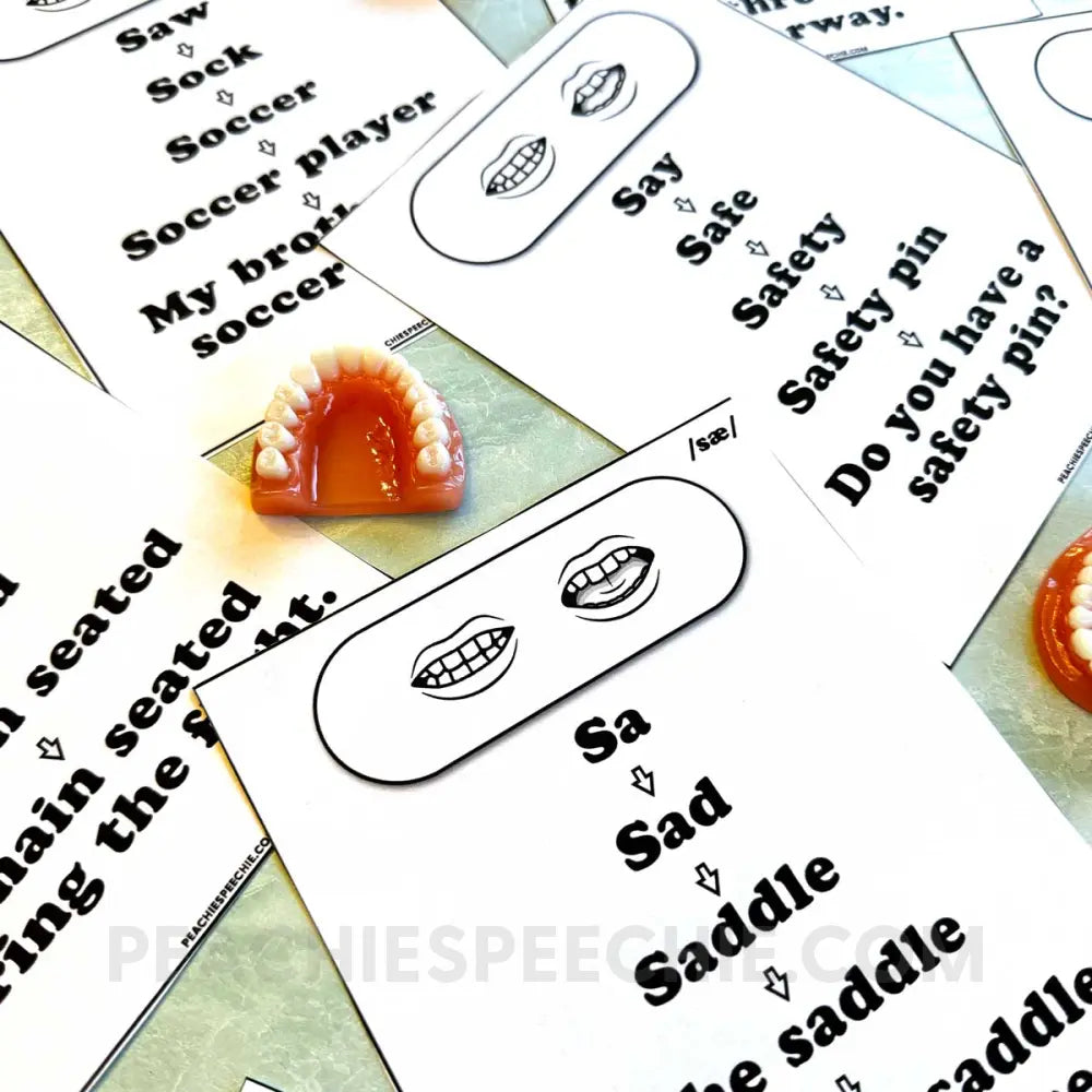 S Sound Chaining for Speech Therapy - Materials peachiespeechie.com