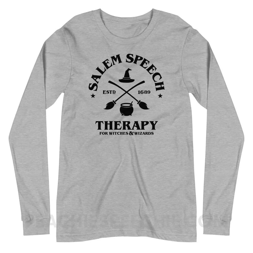 Salem Speech For Witches & Wizards Premium Long Sleeve - Athletic Heather / XS - peachiespeechie.com