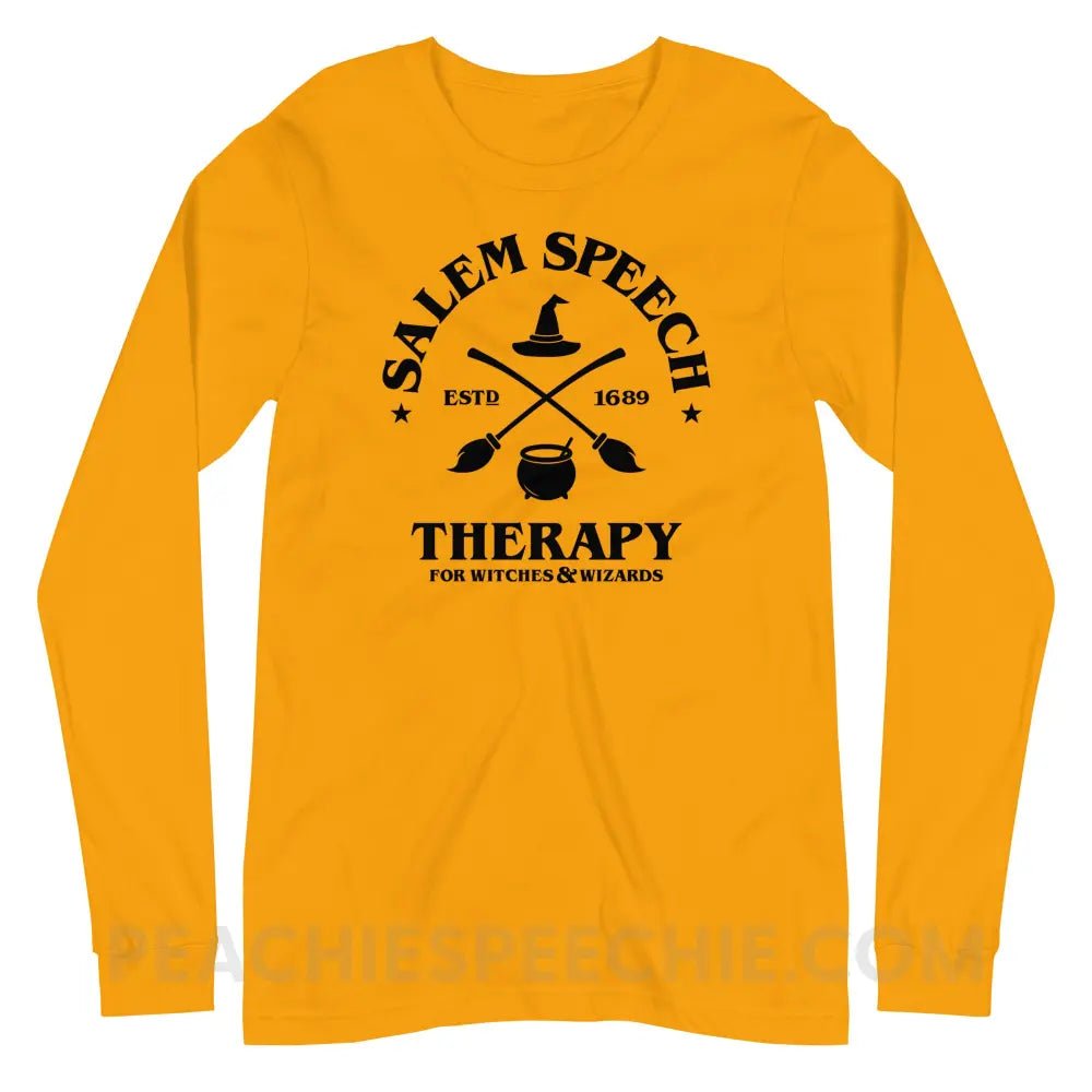 Salem Speech For Witches & Wizards Premium Long Sleeve - Gold / S - peachiespeechie.com