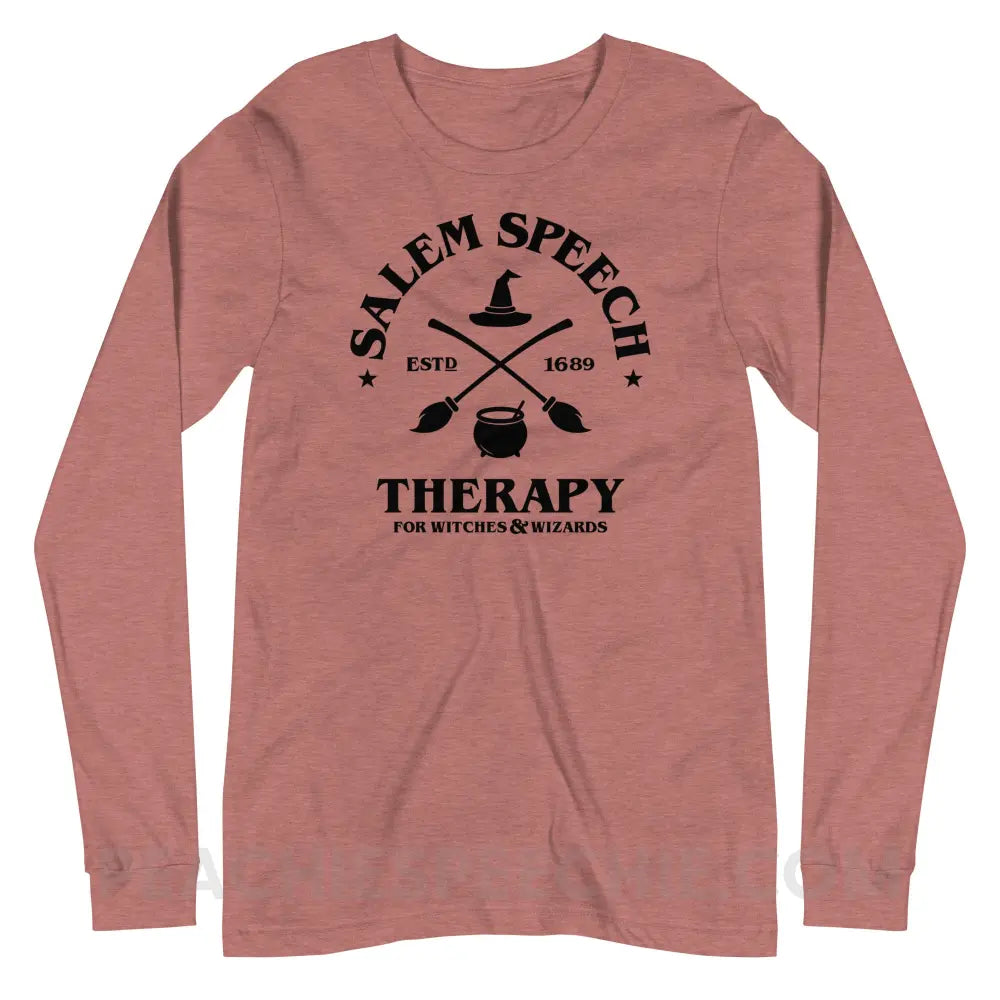Salem Speech For Witches & Wizards Premium Long Sleeve - Heather Mauve / XS - peachiespeechie.com