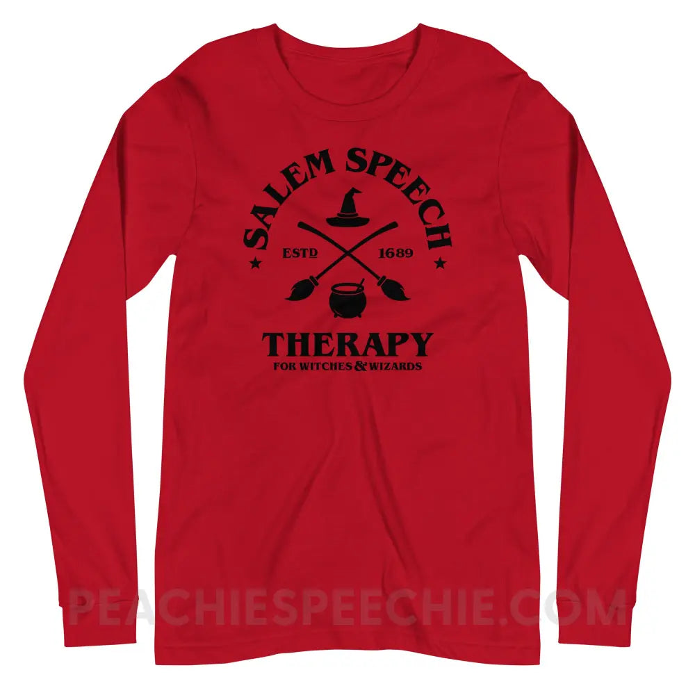 Salem Speech For Witches & Wizards Premium Long Sleeve - Red / XS - peachiespeechie.com