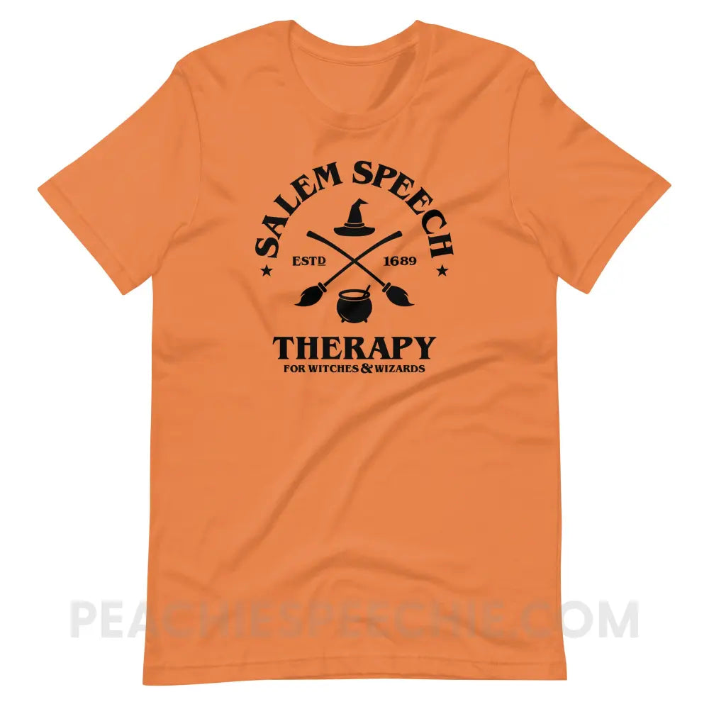 Salem Speech For Witches & Wizards Premium Soft Tee - Burnt Orange / XS - peachiespeechie.com