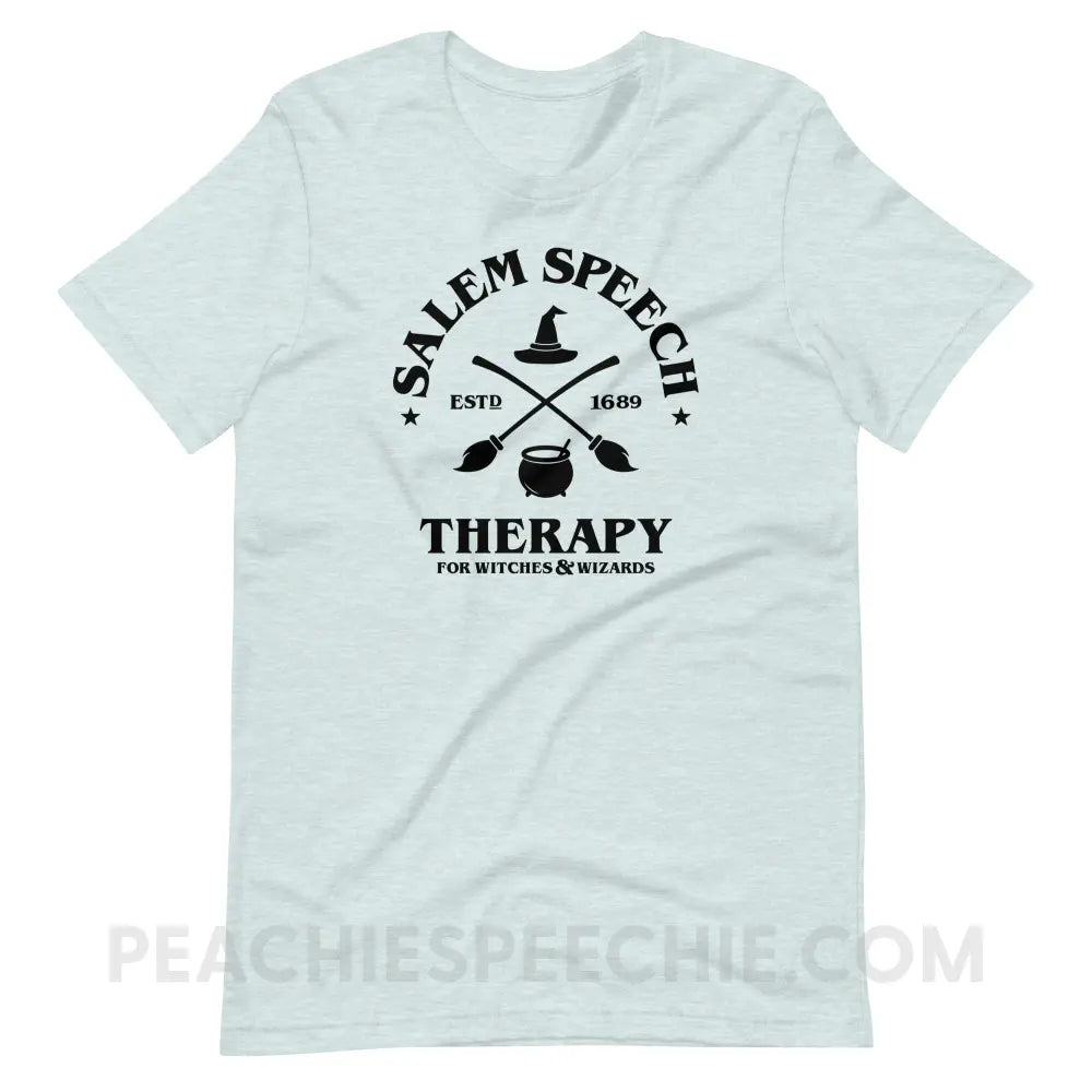 Salem Speech For Witches & Wizards Premium Soft Tee - Heather Prism Ice Blue / XS - peachiespeechie.com