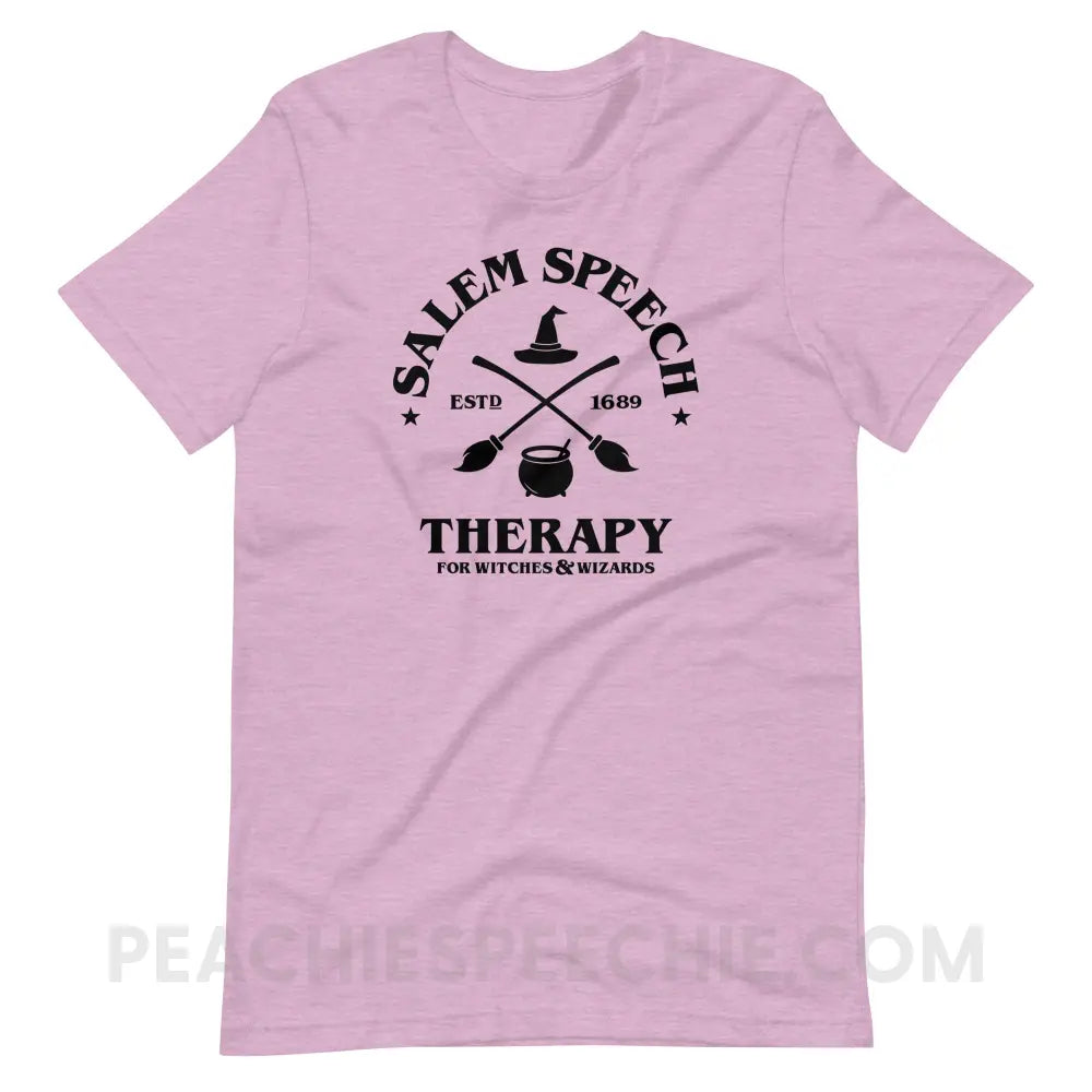 Salem Speech For Witches & Wizards Premium Soft Tee - Heather Prism Lilac / XS - peachiespeechie.com