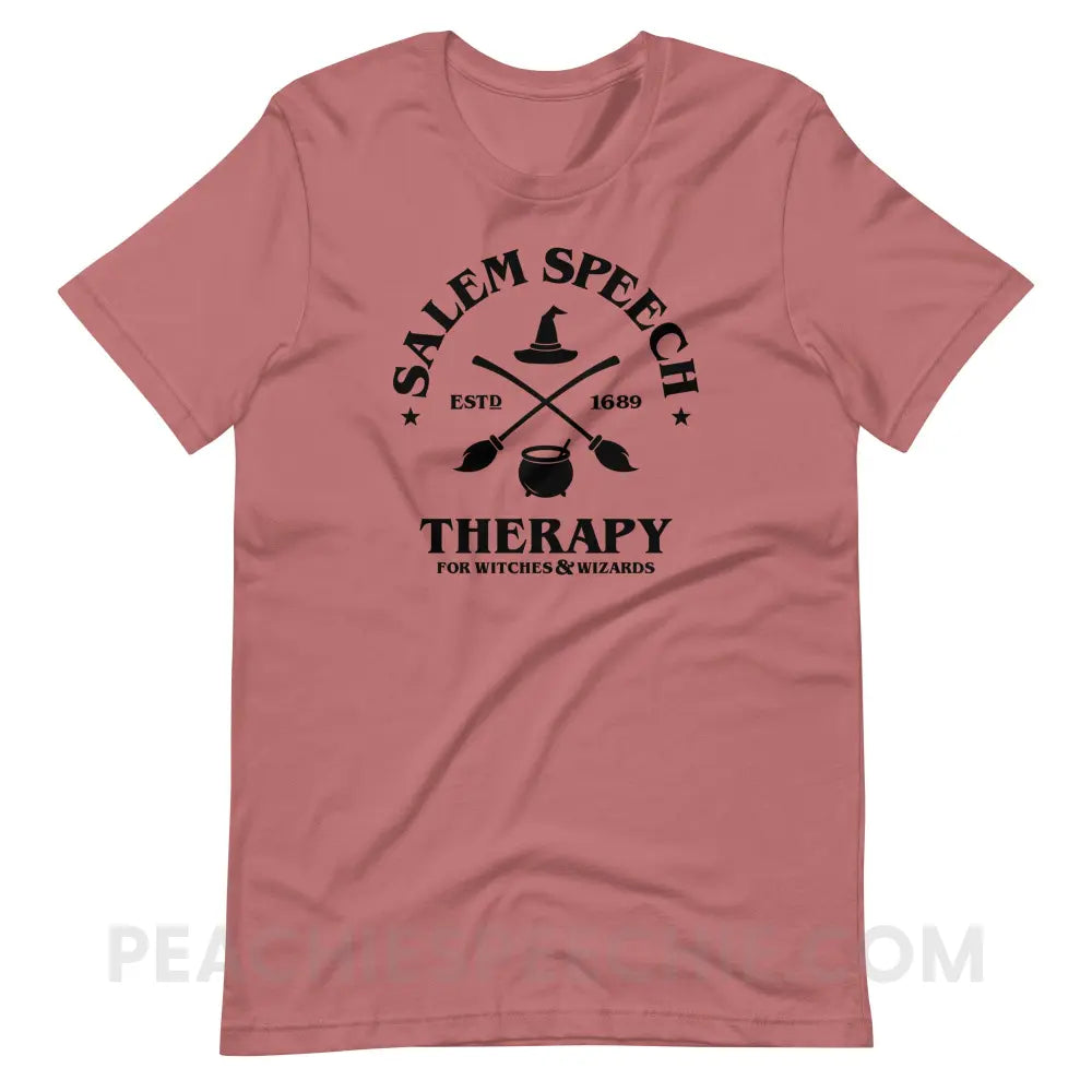 Salem Speech For Witches & Wizards Premium Soft Tee - Mauve / S - peachiespeechie.com
