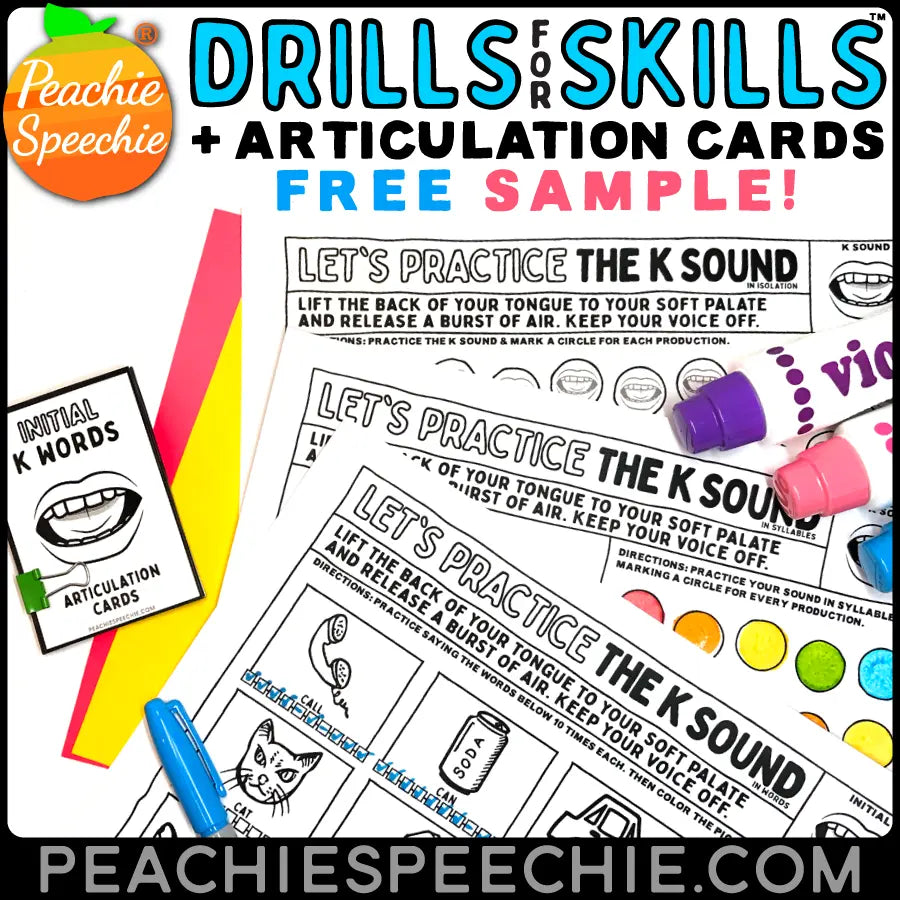 Sample of Drills for Skills - Materials peachiespeechie.com