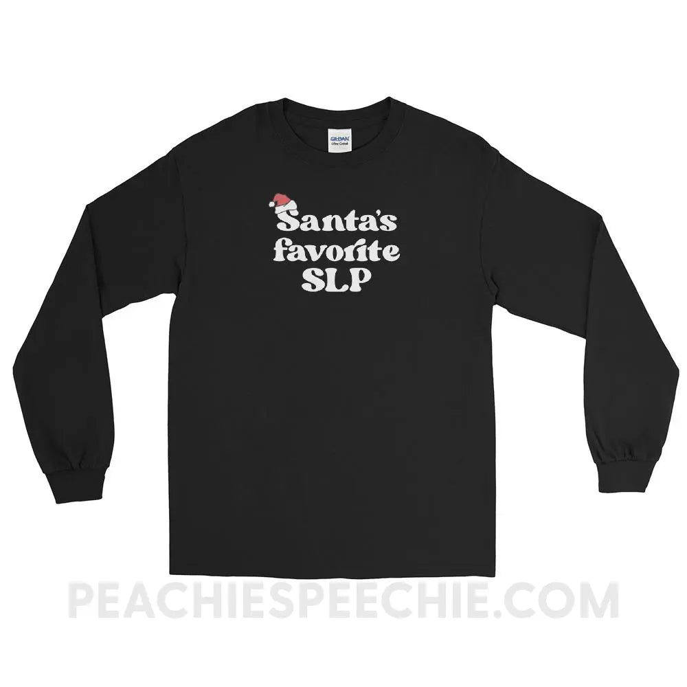 Santa’s Favorite SLP Long Sleeve Tee - Black / S - peachiespeechie.com