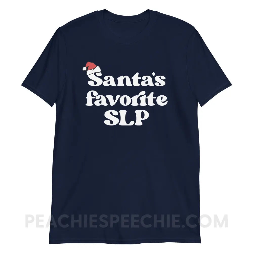 Santa’s Favorite SLP Classic Tee - Navy / S - T-Shirt peachiespeechie.com