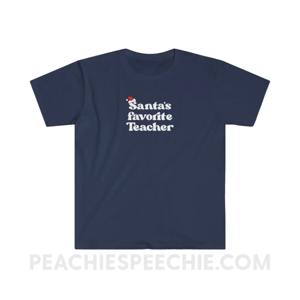 Santa’s Favorite Teacher Classic Tee - Navy / S - T-Shirt peachiespeechie.com