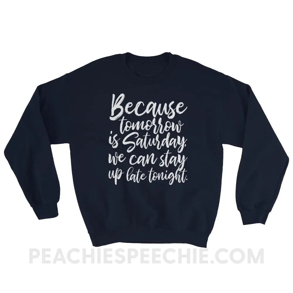 Saturday Classic Sweatshirt - Navy / S - Hoodies & Sweatshirts peachiespeechie.com