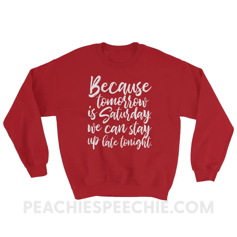 Saturday Classic Sweatshirt - Red / S - Hoodies & Sweatshirts peachiespeechie.com