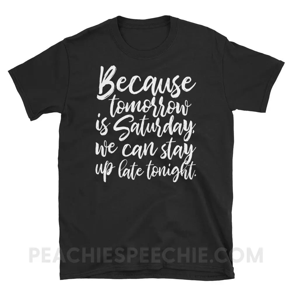 Saturday Classic Tee - Black / M - T-Shirts & Tops peachiespeechie.com