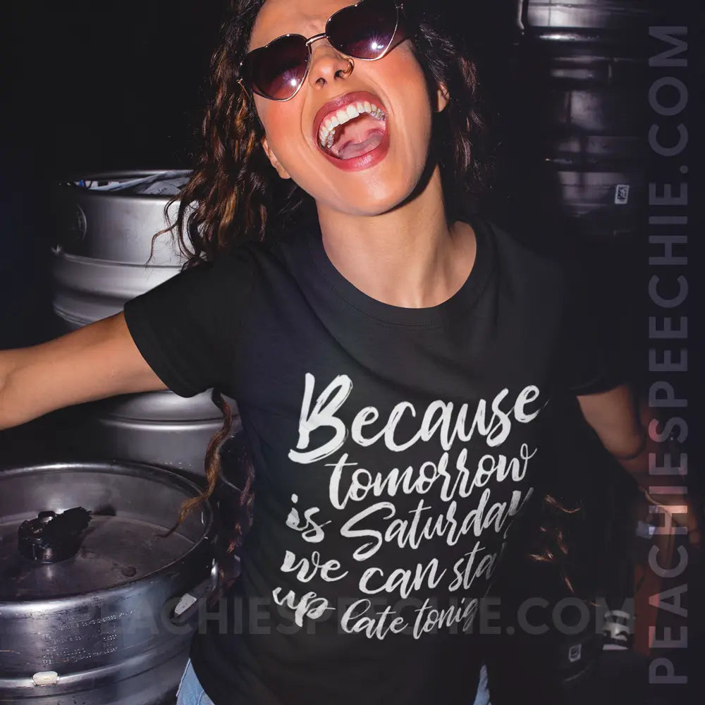Saturday Classic Tee - Black / S - T-Shirts & Tops peachiespeechie.com