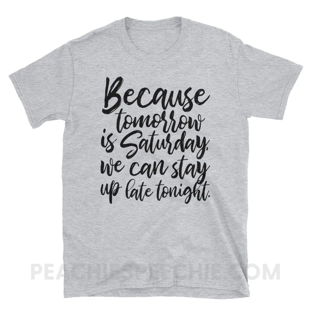Saturday Classic Tee - Sport Grey / S - T-Shirts & Tops peachiespeechie.com