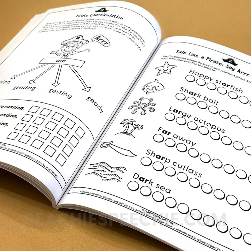 Say Arrr: Talk Like A Pirate Printed Paperback Book peachiespeechie.com