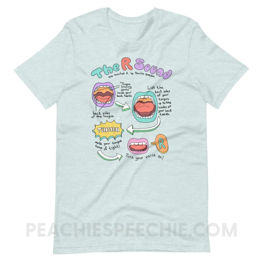 How To Say The Bunched R Sound Premium Soft Tee - Heather Prism Ice Blue / XS - peachiespeechie.com