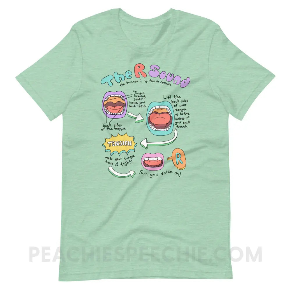 How To Say The Bunched R Sound Premium Soft Tee - Heather Prism Mint / XS - peachiespeechie.com