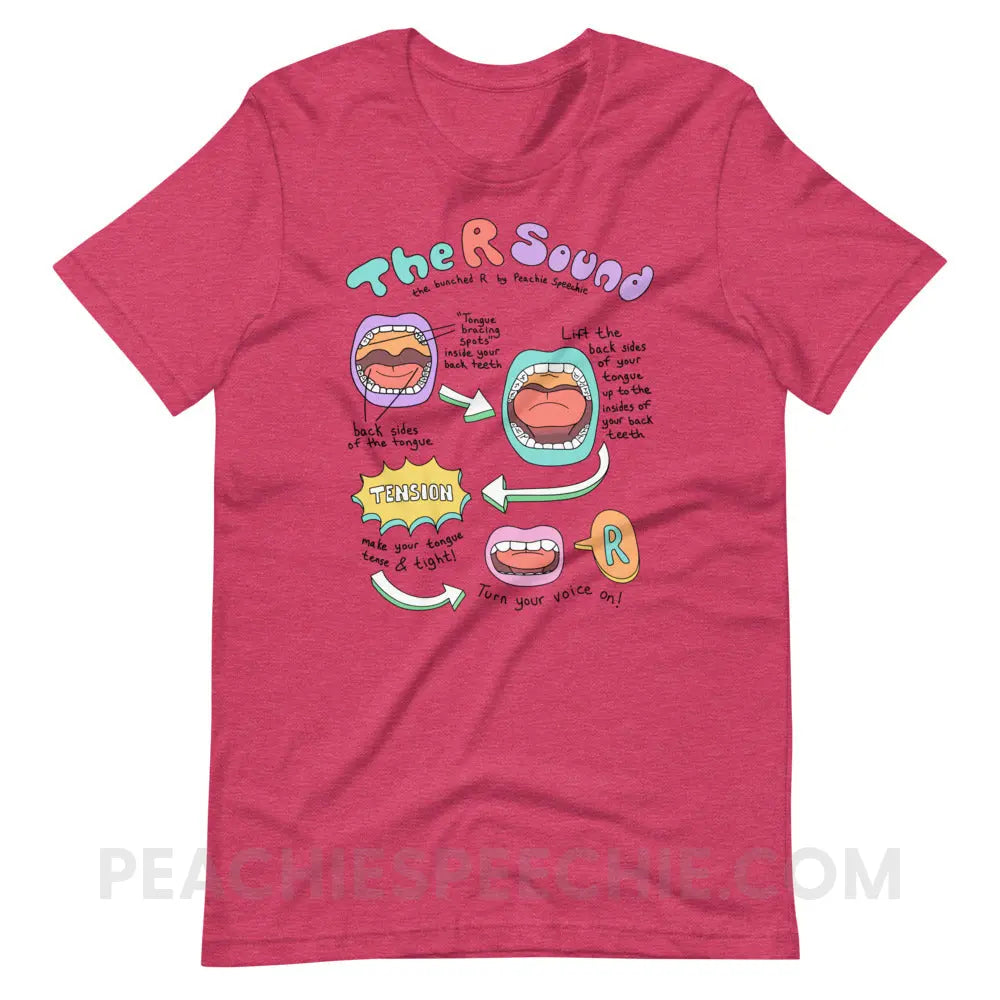 How To Say The Bunched R Sound Premium Soft Tee - Heather Raspberry / S - peachiespeechie.com