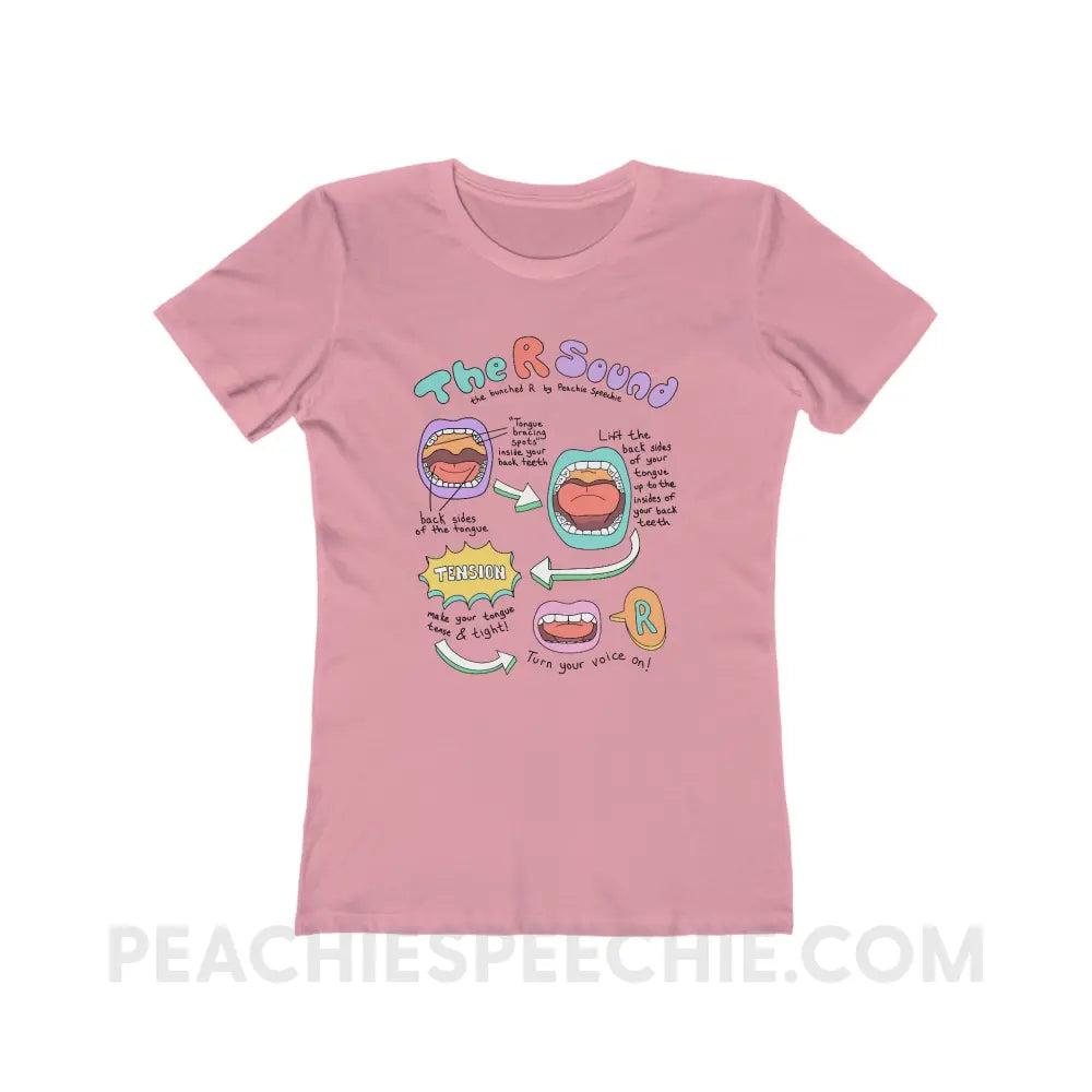 How To Say The Bunched R Sound Women’s Fitted Tee - Solid Light Pink / S - T-Shirt peachiespeechie.com