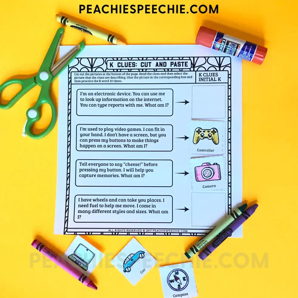 I Can Say the K and G Sounds: Articulation Workbook - Materials peachiespeechie.com