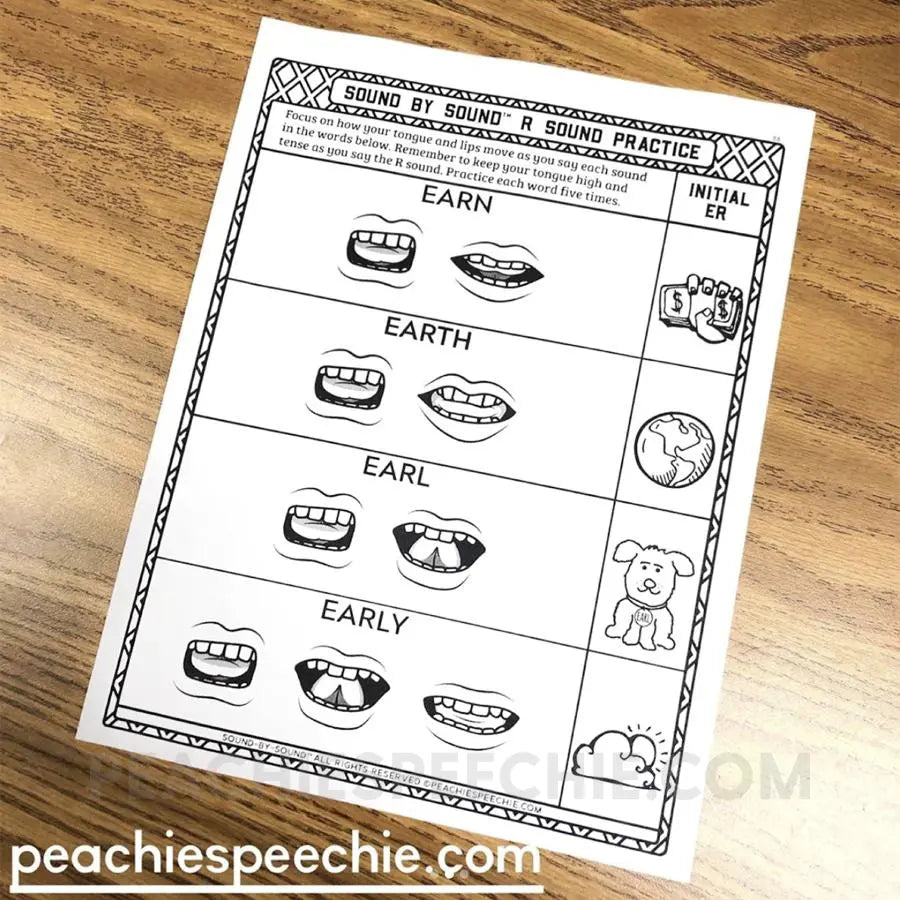 I Can Say the R Sound: Articulation Workbook - Materials peachiespeechie.com
