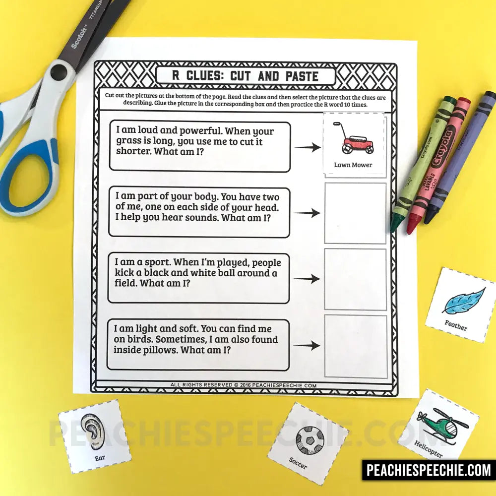 I Can Say the R Sound: Articulation Workbook - Materials peachiespeechie.com