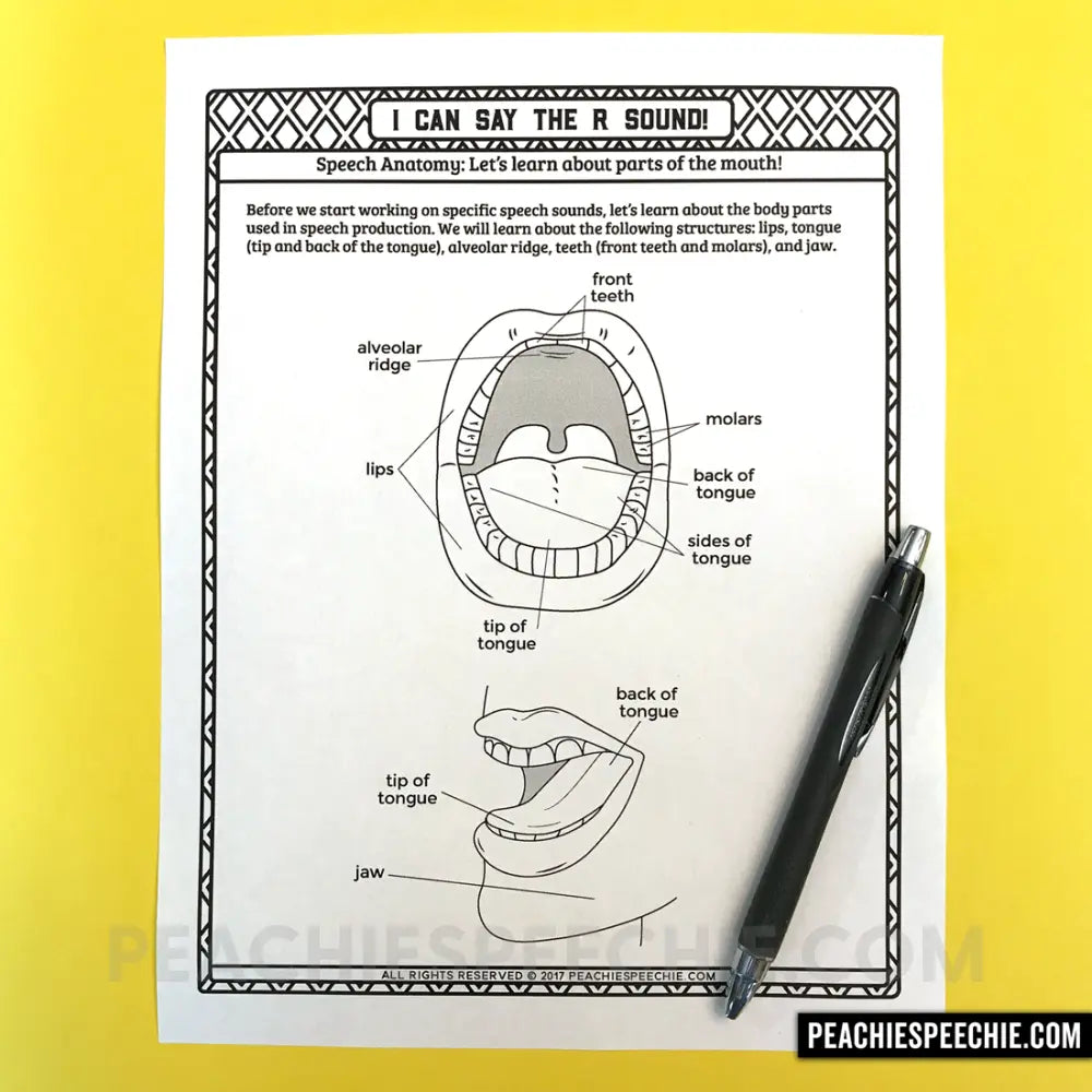 I Can Say the R Sound: Articulation Workbook - Materials peachiespeechie.com