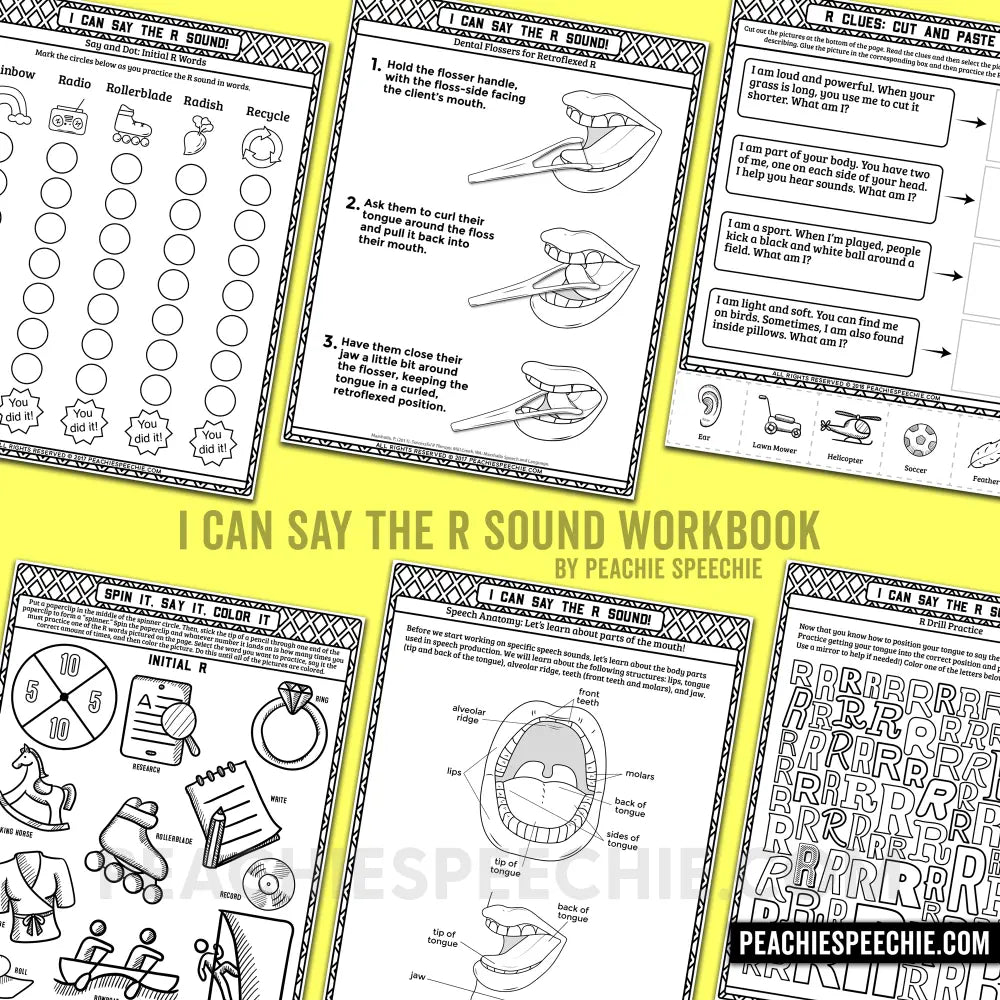 I Can Say the R Sound: Articulation Workbook - Materials peachiespeechie.com