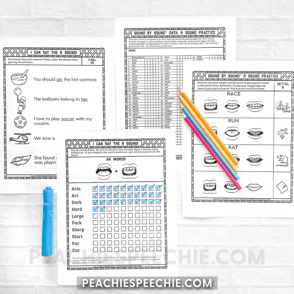 I Can Say the R Sound: Articulation Workbook - Materials peachiespeechie.com