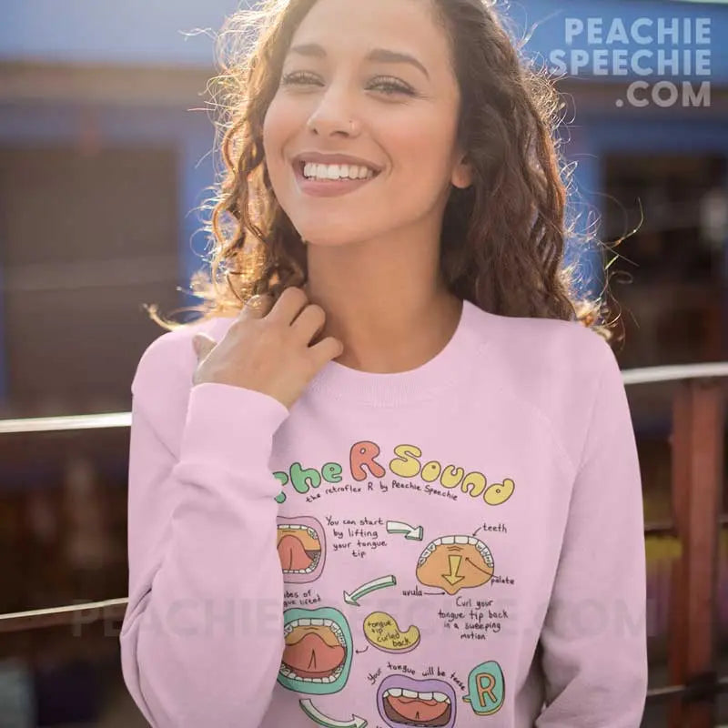 How To Say The Retroflex R Sound Classic Sweatshirt - Light Pink / S - peachiespeechie.com
