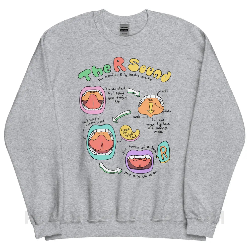 How To Say The Retroflex R Sound Classic Sweatshirt - Sport Grey / S - peachiespeechie.com