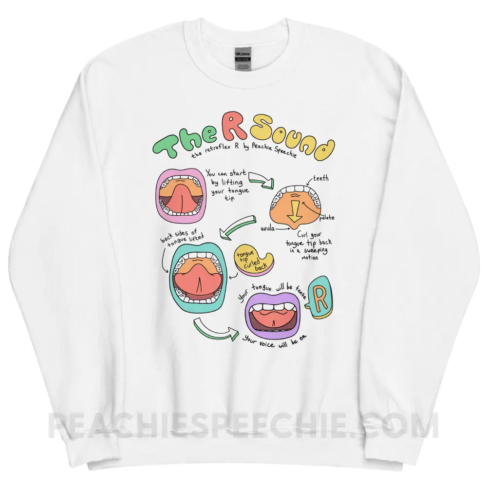 How To Say The Retroflex R Sound Classic Sweatshirt - White / S - peachiespeechie.com