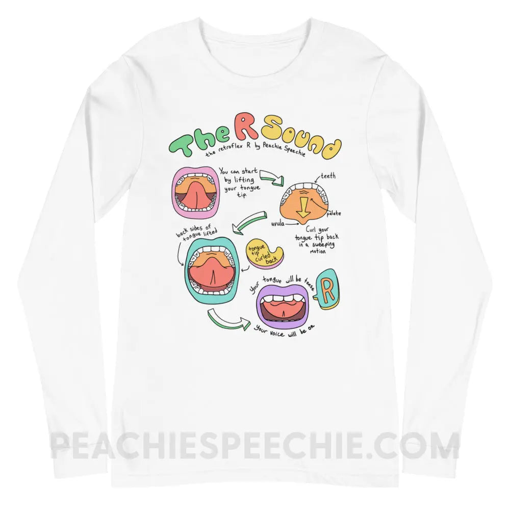 How To Say The Retroflex R Sound Premium Long Sleeve - White / XS - peachiespeechie.com