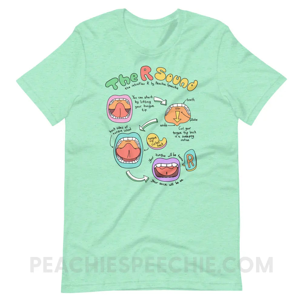 How To Say The Retroflex R Sound Premium Soft Tee - Heather Mint / S - peachiespeechie.com