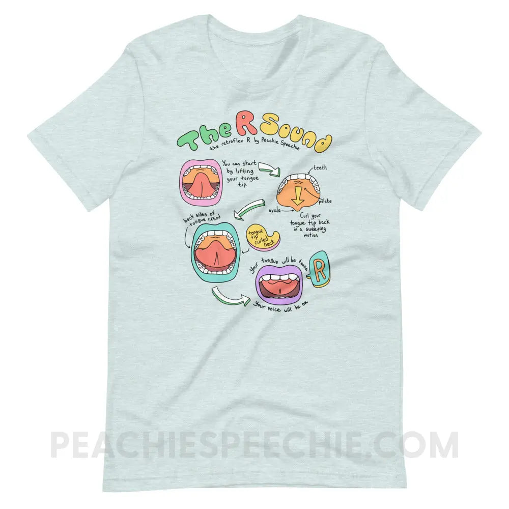 How To Say The Retroflex R Sound Premium Soft Tee - Heather Prism Ice Blue / XS - peachiespeechie.com
