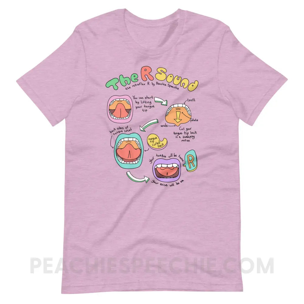 How To Say The Retroflex R Sound Premium Soft Tee - Heather Prism Lilac / XS - peachiespeechie.com