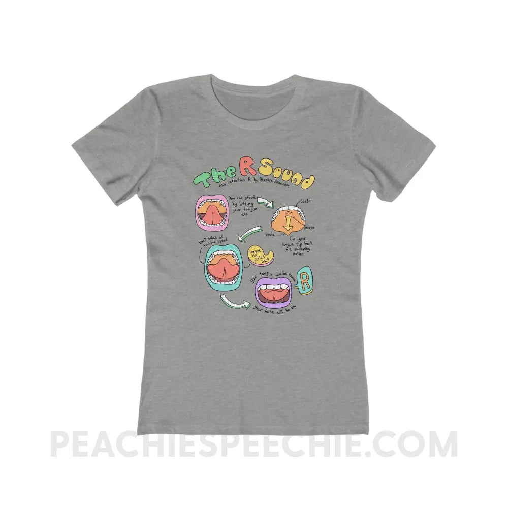 How To Say The Retroflex R Sound Women’s Fitted Tee - Heather Grey / S - T-Shirt peachiespeechie.com