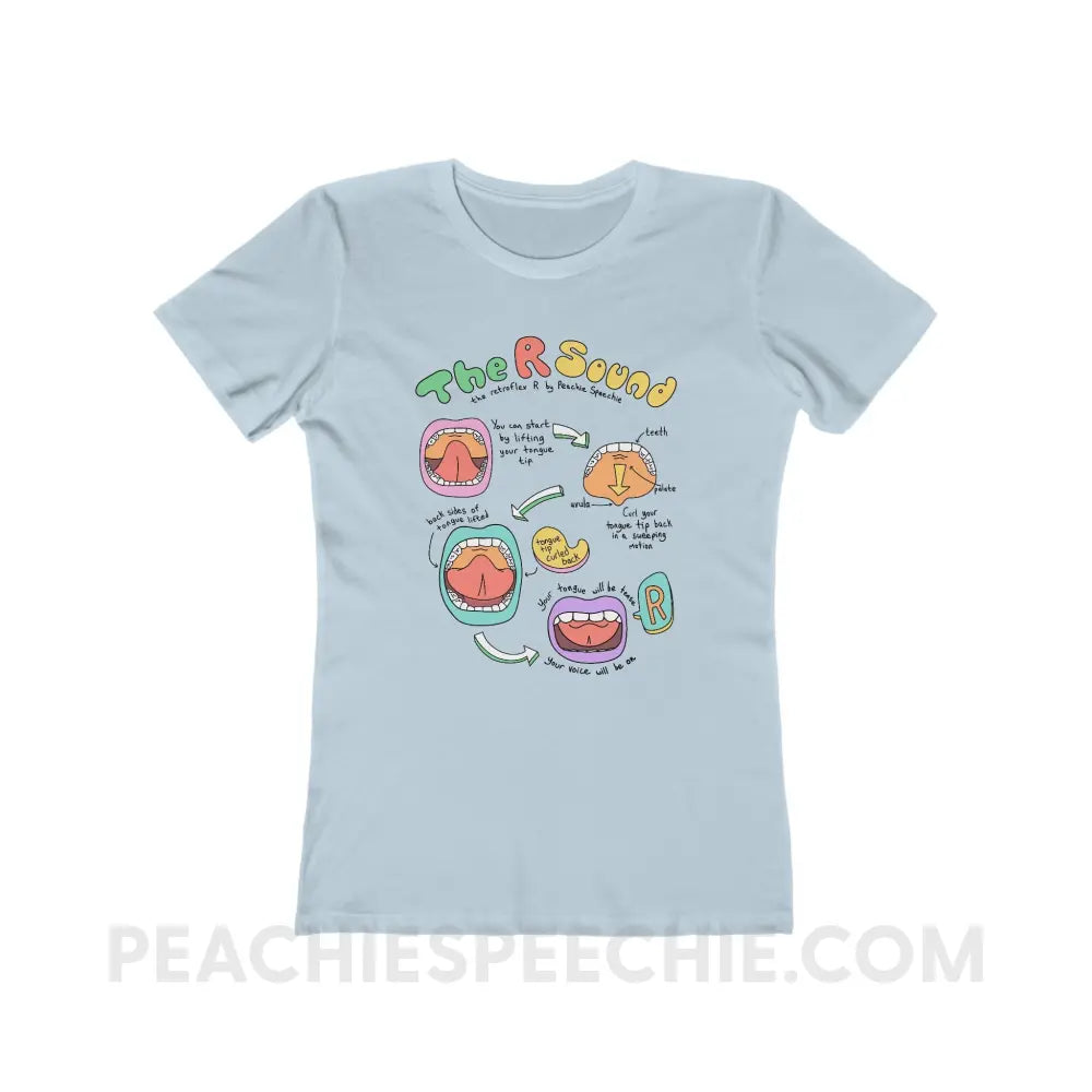 How To Say The Retroflex R Sound Women’s Fitted Tee - Solid Light Blue / S - T-Shirt peachiespeechie.com