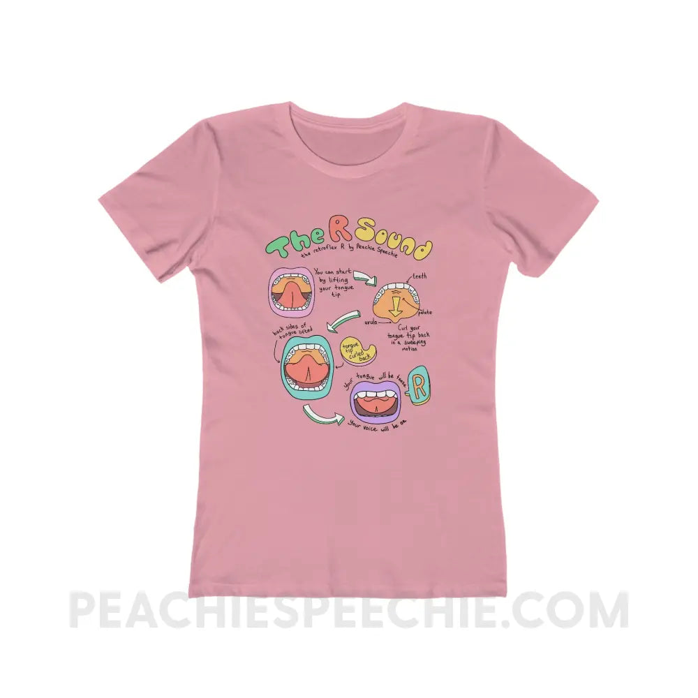 How To Say The Retroflex R Sound Women’s Fitted Tee - Solid Light Pink / S - T-Shirt peachiespeechie.com