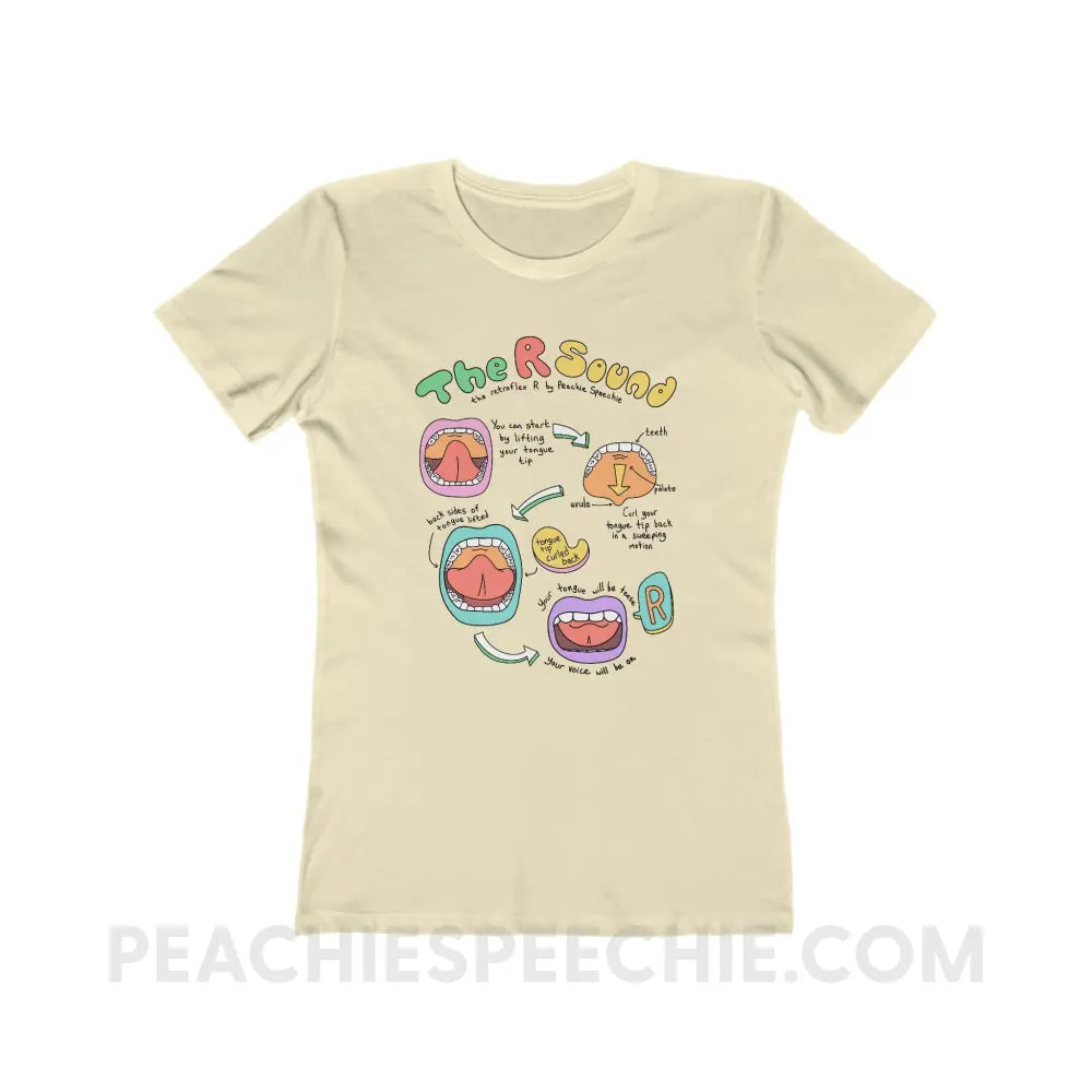 How To Say The Retroflex R Sound Women’s Fitted Tee - Solid Natural / S - T-Shirt peachiespeechie.com