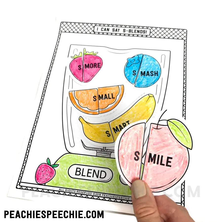 I Can Say S-Blends: Speech Therapy Workbook - Materials peachiespeechie.com