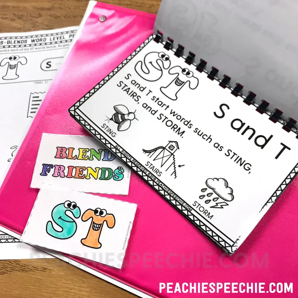 I Can Say S-Blends: Speech Therapy Workbook - Materials peachiespeechie.com