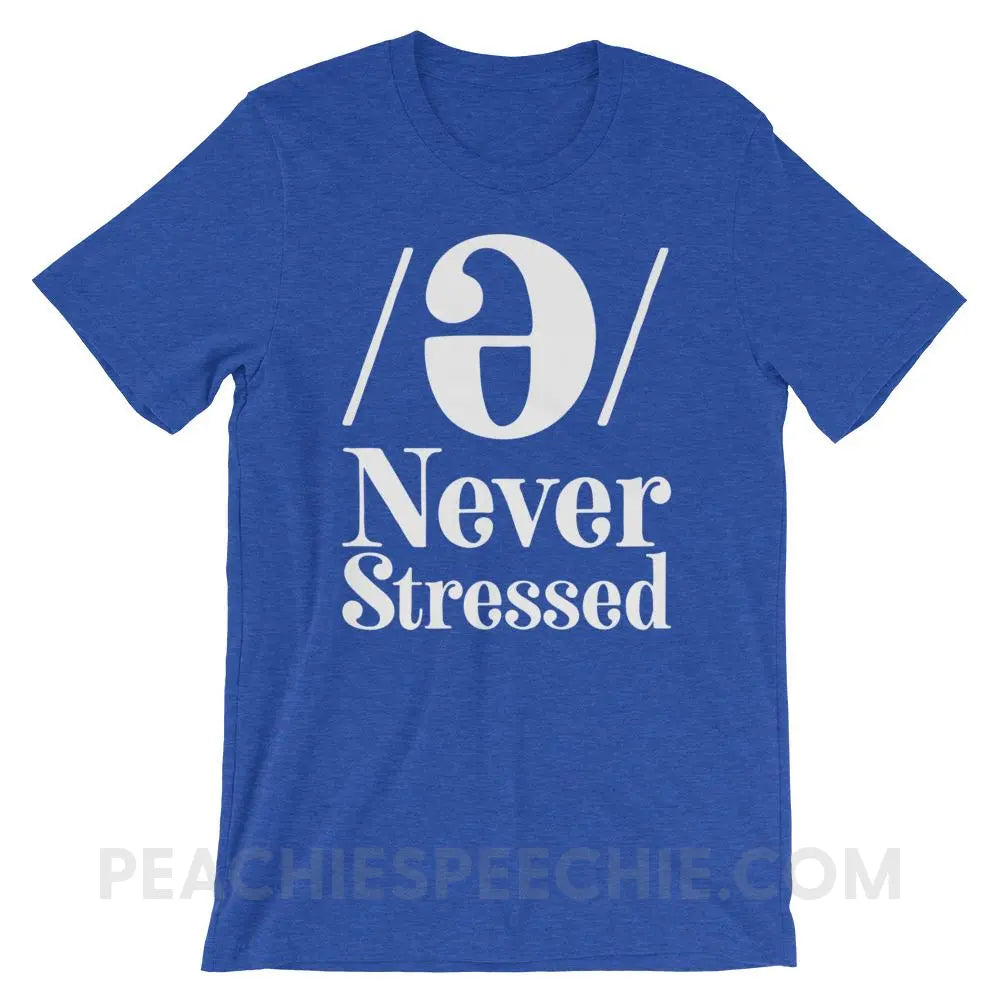 Schwa Premium Soft Tee - Heather True Royal / S - T-Shirts & Tops peachiespeechie.com